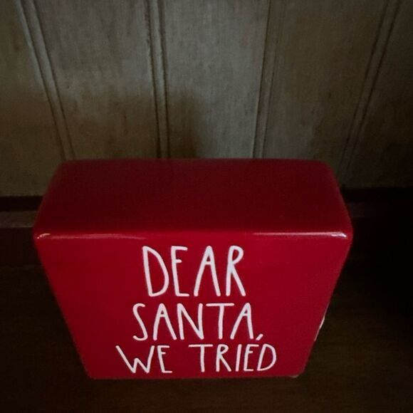 🎅🏻Rae Dunn Dear Santa, We Tried Red and White Ceramic Home Decor New🎄 - Picture 2 of 3